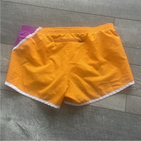 Nike Dri-Fit Size Medium Orange and Purple Running Athletic Shorts. - Picture 6 of 8